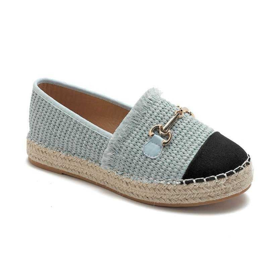 Espadrilles à bout noir et boucle