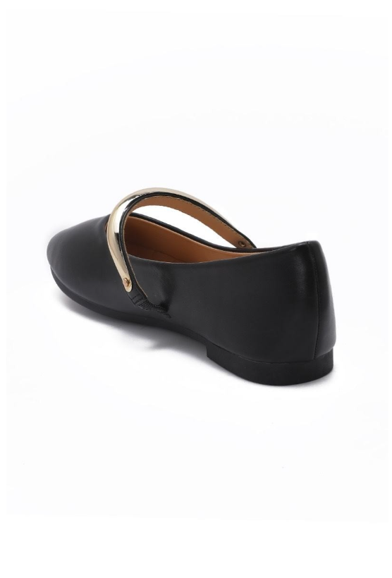 Ballerine à Bride Tubulaire Dorée