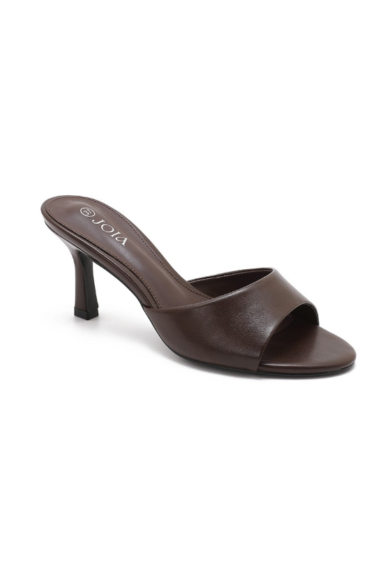 Sandales à talons simple avec bout ouvert et rond