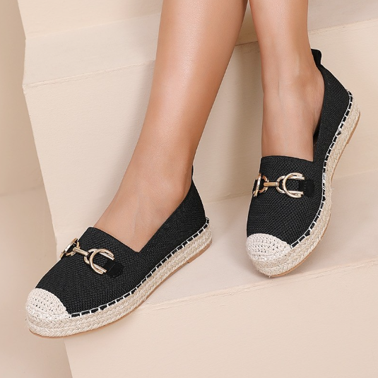 Espadrilles Plates à Mors Doré