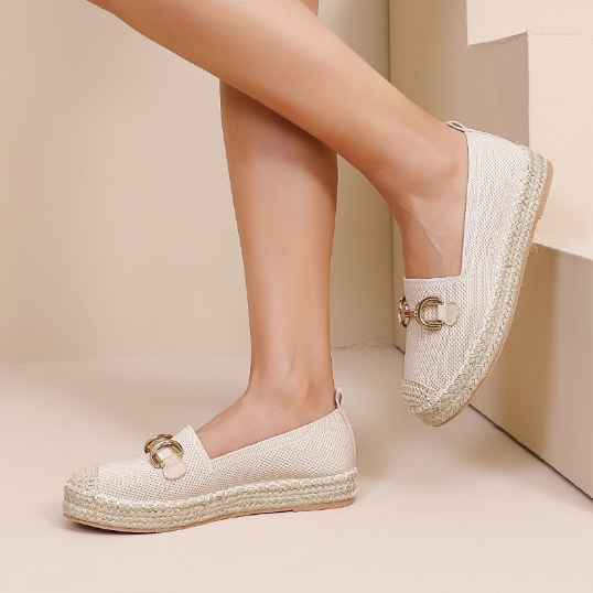 Espadrilles Plates à Mors Doré