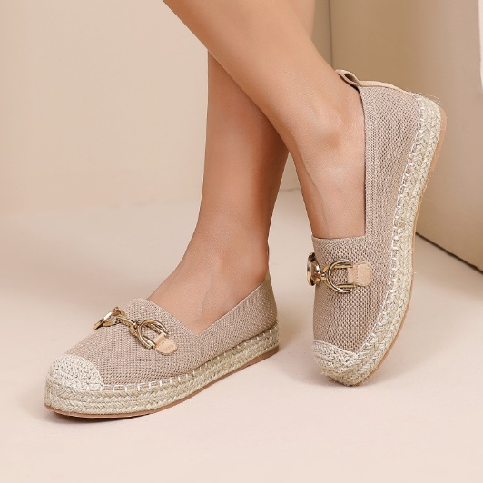 Espadrilles Plates à Mors Doré