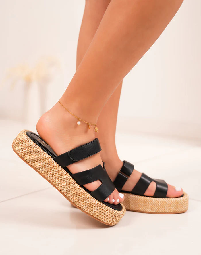 Sandales à plateforme avec velcro ERYNN