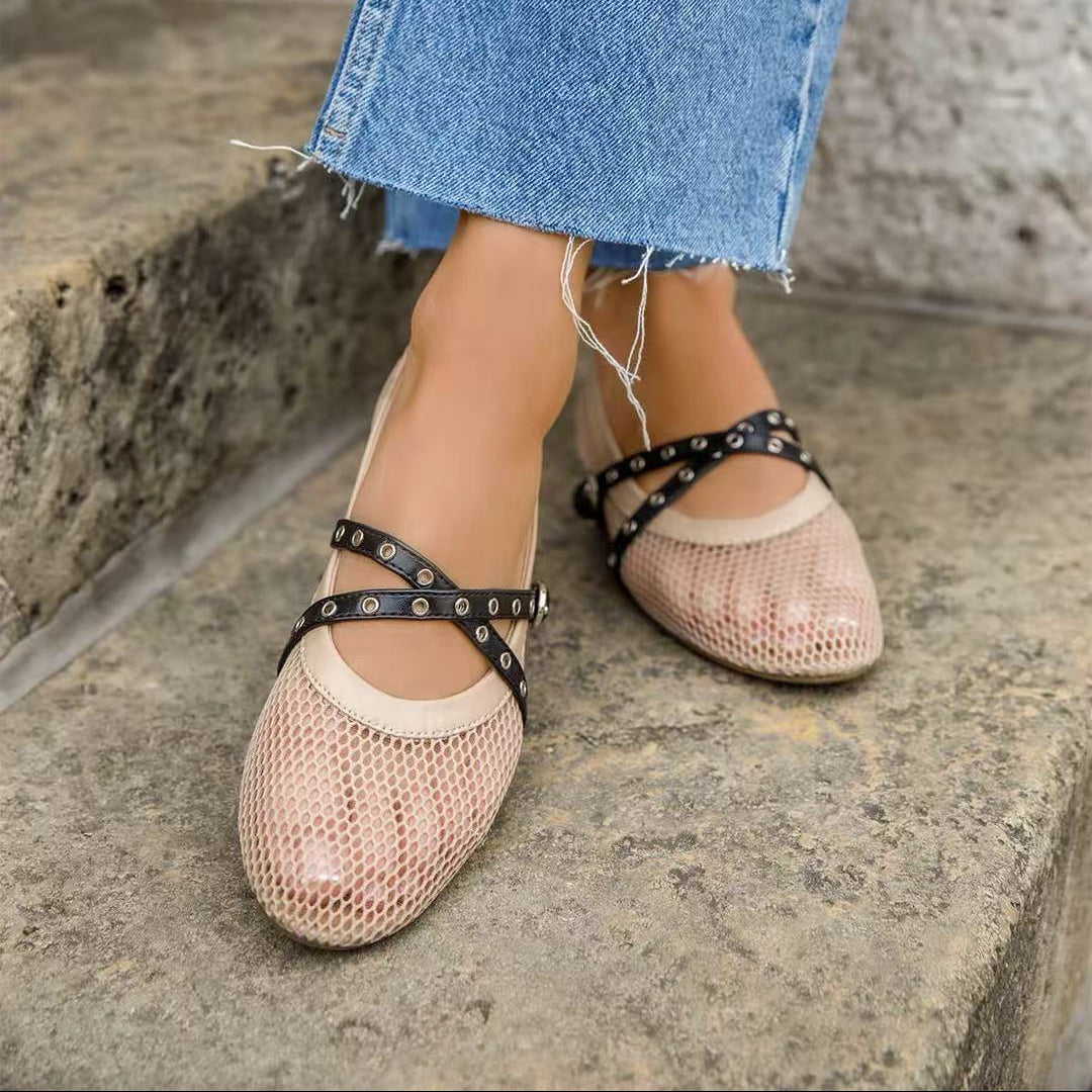 Ballerines en maille avec brides