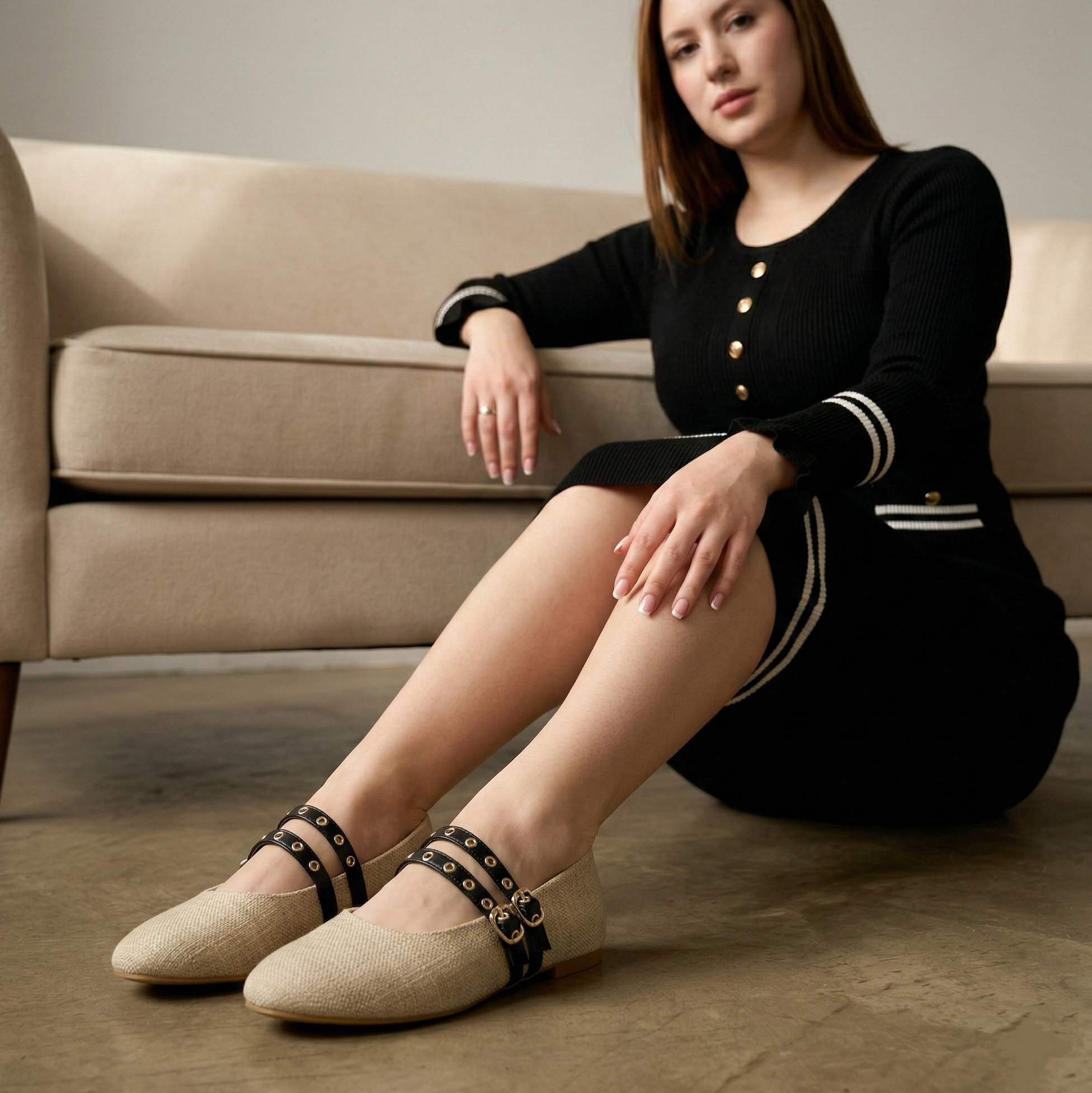 Ballerine à bride avec petites boucles