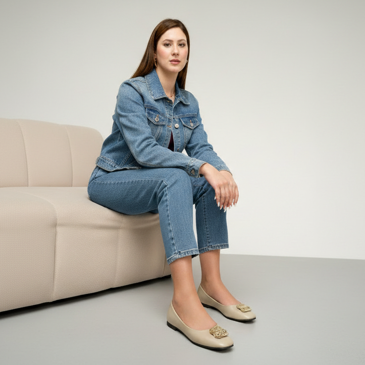 Ballerines à détail métallique