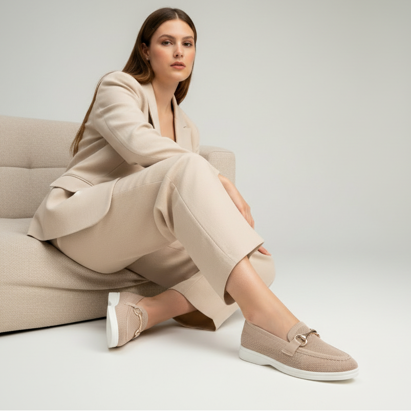 Mocassins en mesh à boucle décorative