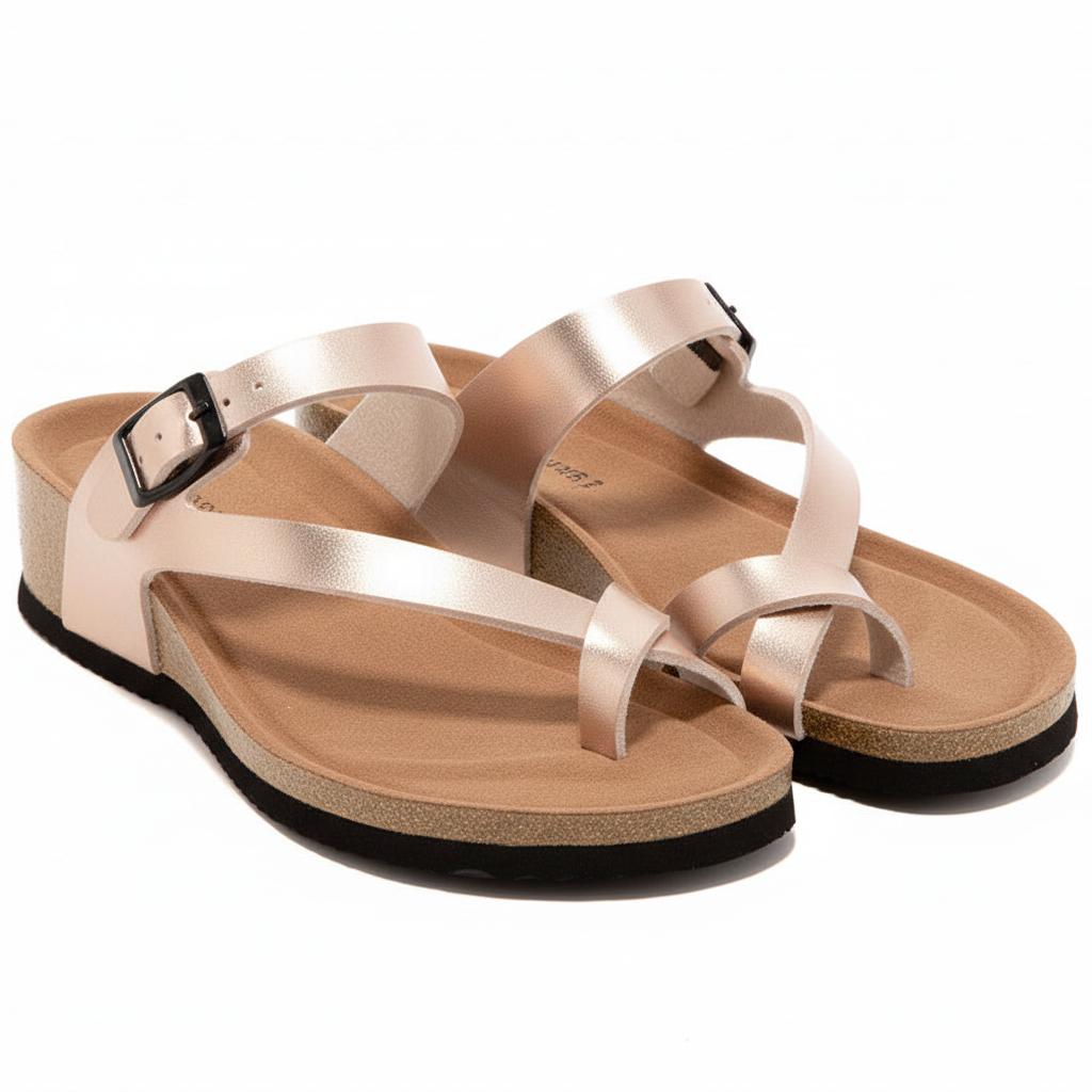 Sandale Compensée à Entre-doigt - Élégance et Confort Naturel