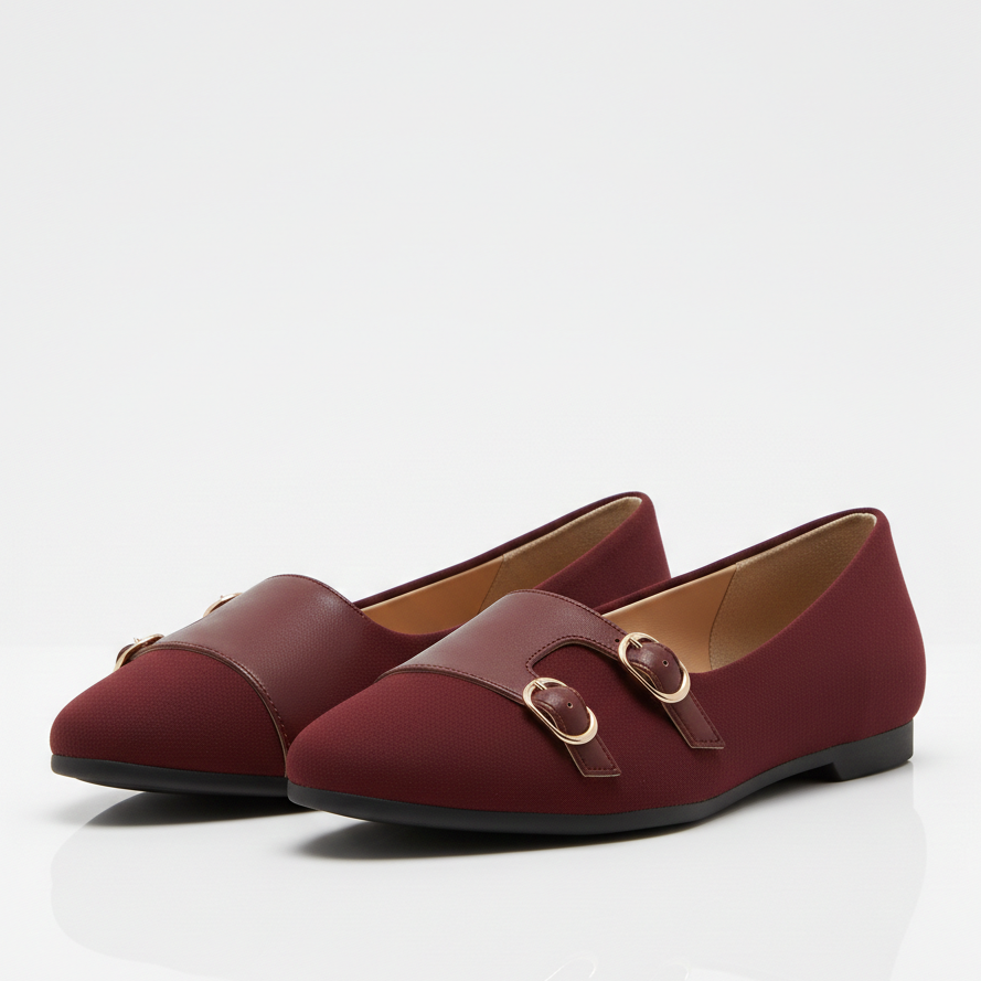 Ballerines à boucle bi matière