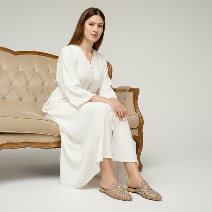 Babouche Plates en Dentelle à Strass