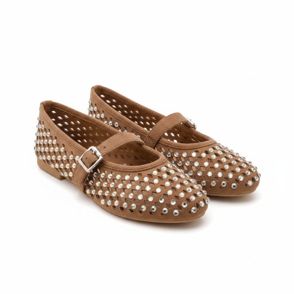 Ballerines à Studs Argentés