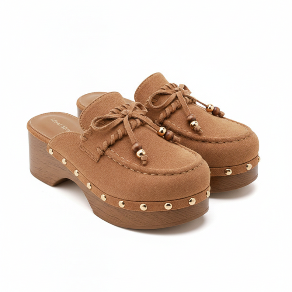 Mules Sabots Style Loafer en Daim