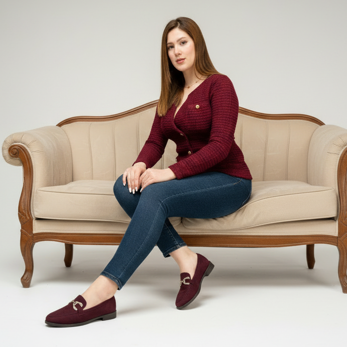 Mocassin à boucle semelle confortable