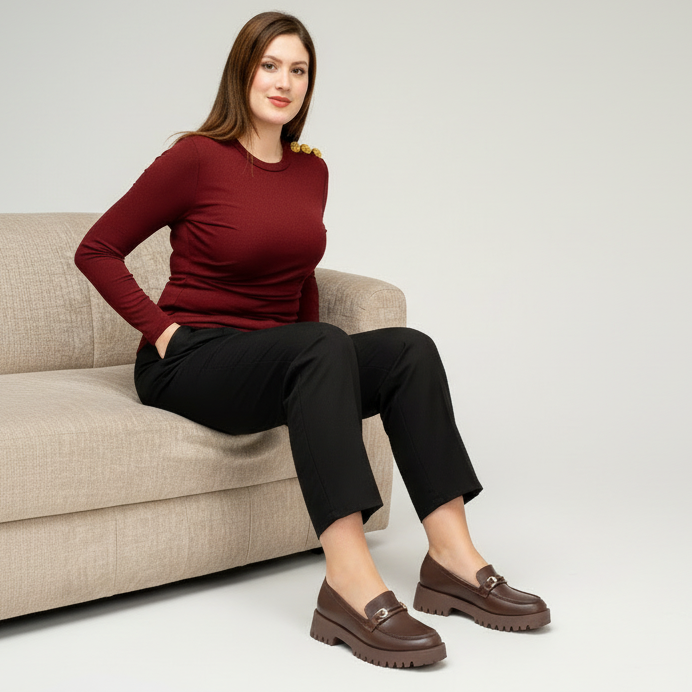 Mocassins avec détail doré