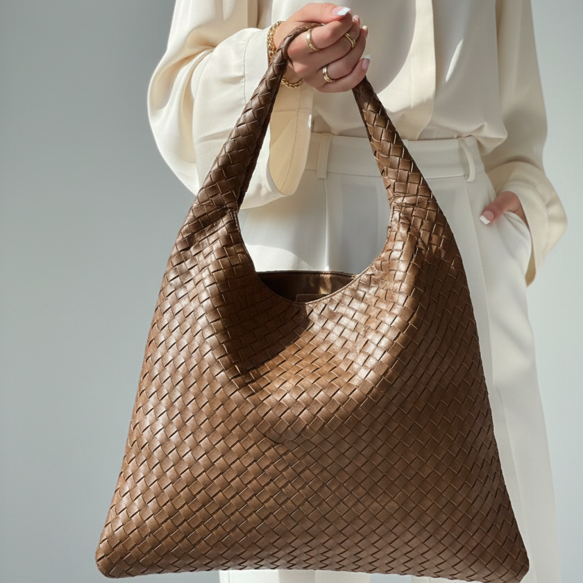 Sac Hobo en semi-cuire Tressé