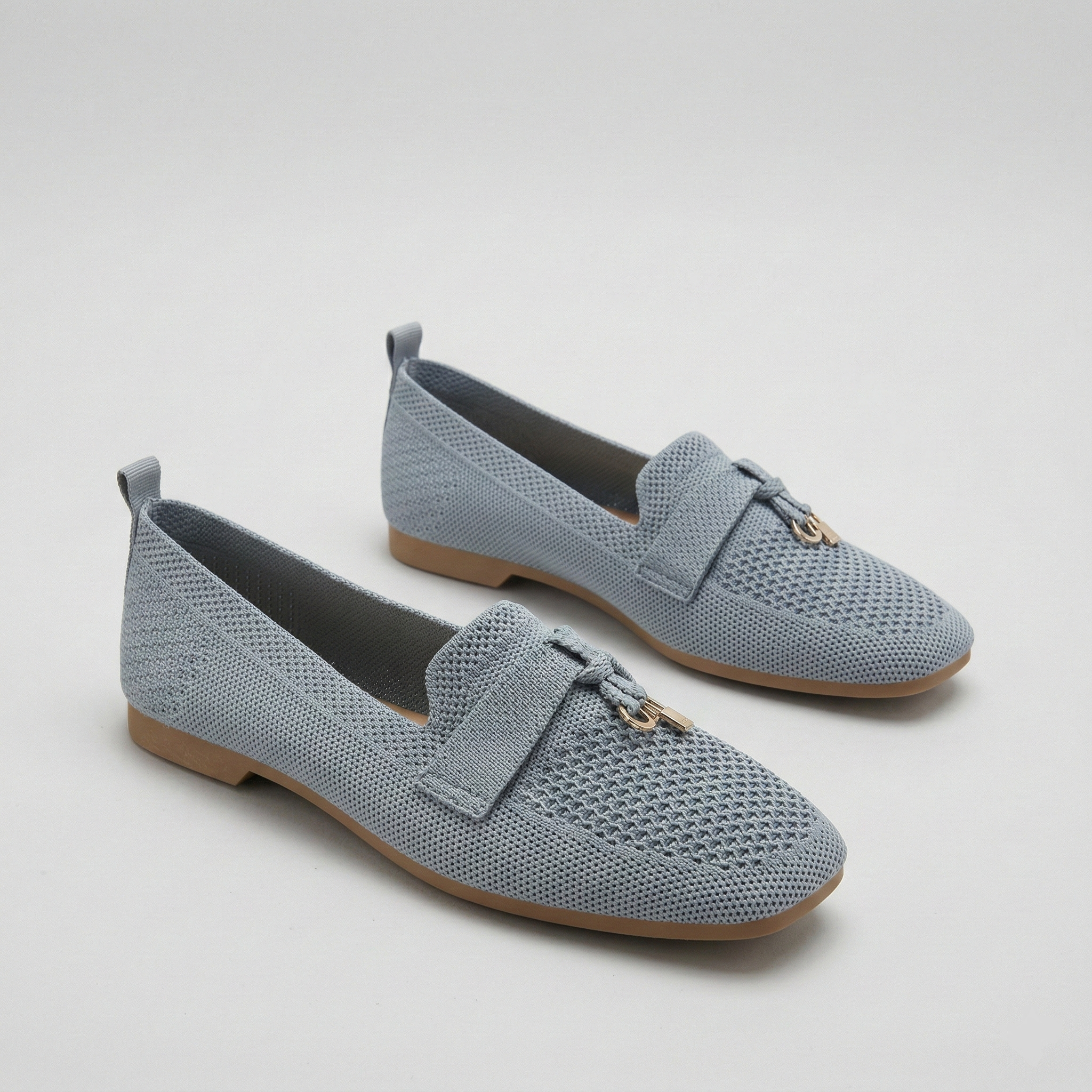 Mocassin femme en maille tissée