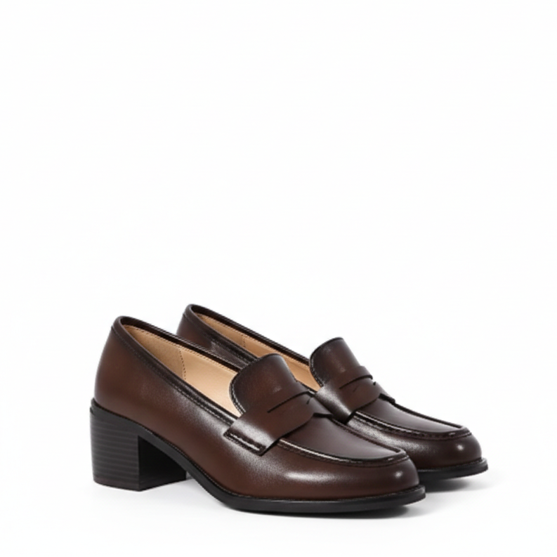 Mocassins à Talons Carrés