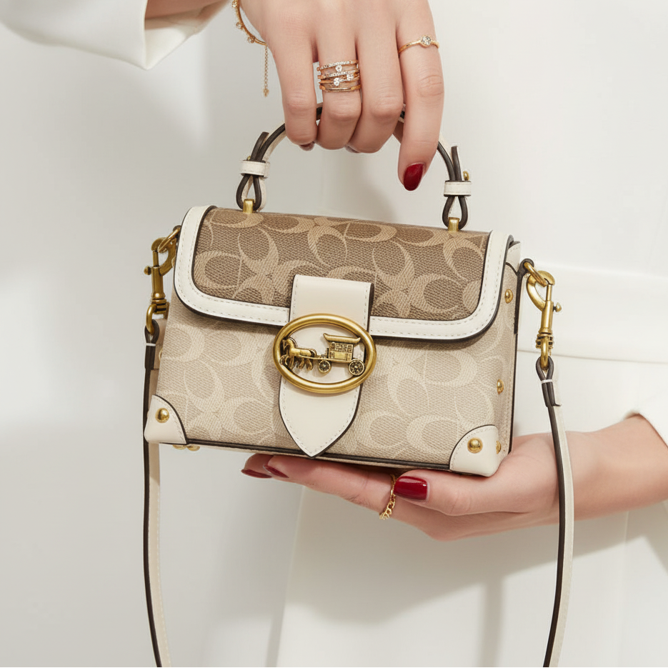 Sac à main de luxe en cuir véritable Adèle