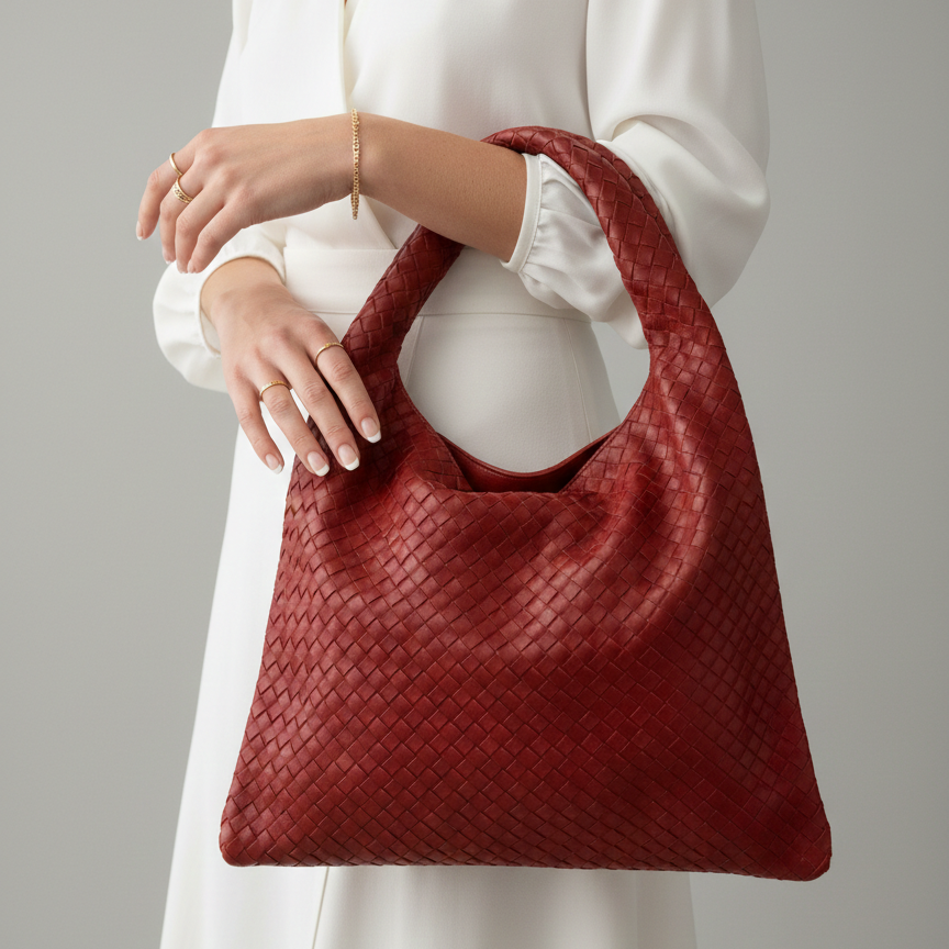 Sac Hobo en semi-cuire Tressé