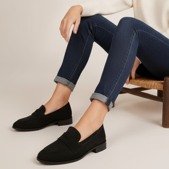 Mocassins effet suédine femme