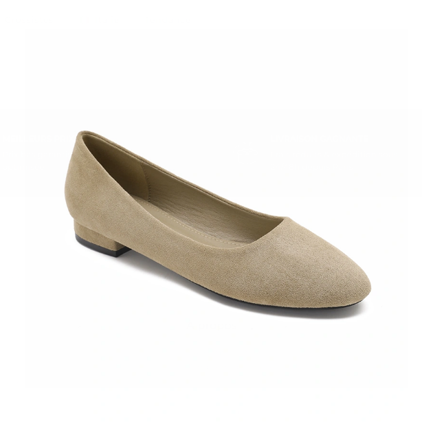 Ballerines à petit talon, bout rond, style épuré