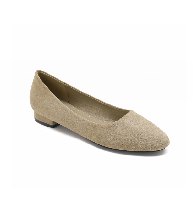 Ballerines à petit talon, bout rond, style épuré