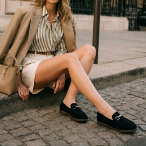 Mocassins à boucle décorative