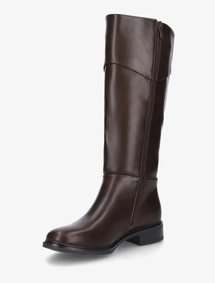 Bottes simili talon bloc empiècement métal