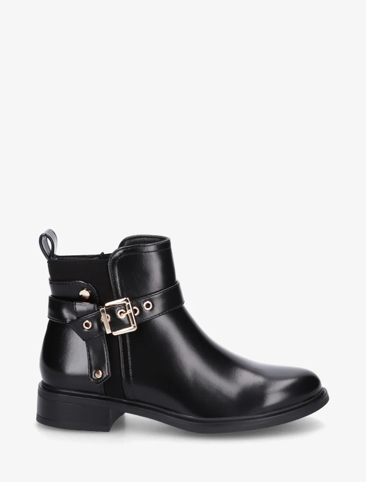 Bottines à talon bloc et boucle