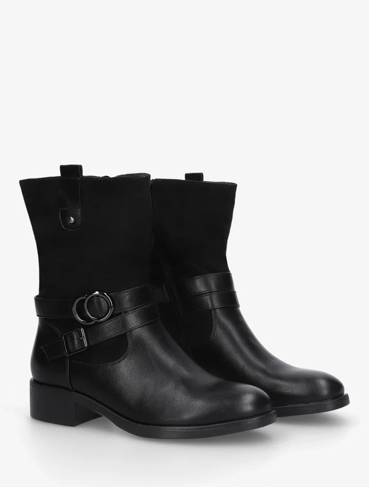 Demi bottes bimatière à ceinturon