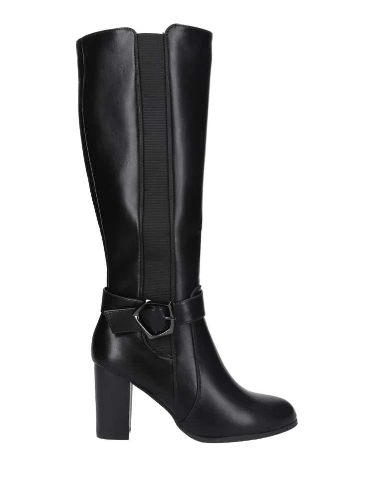 Bottes élastiquées à talon haut