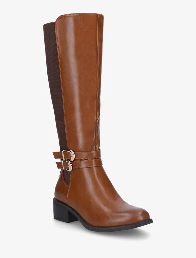 Bottes à sangles et talon bloc