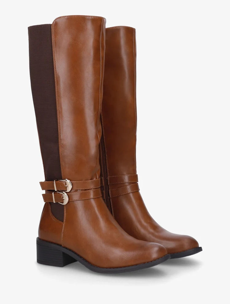 Bottes à sangles et talon bloc