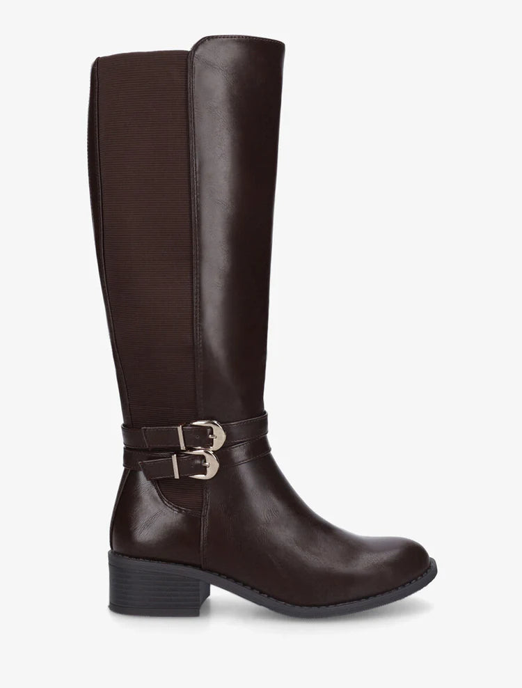 Bottes élastiquées unies à double sangles