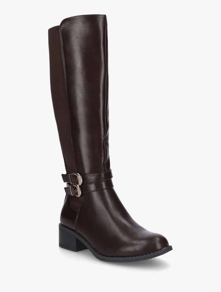 Bottes élastiquées unies à double sangles