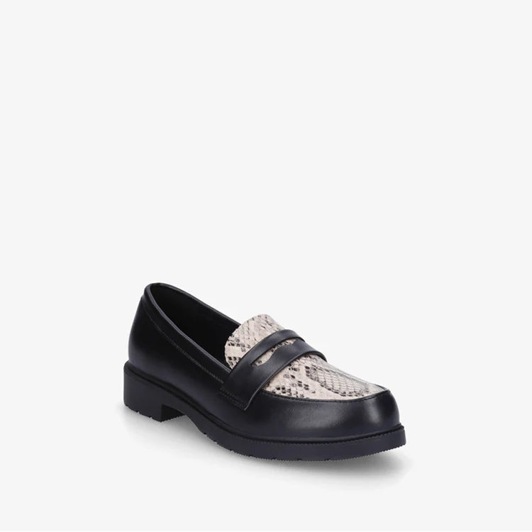 Mocassins Citadins à Empiècement Animalier