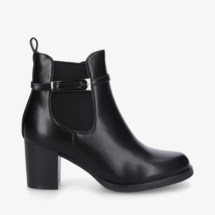 Demi bottes en simili à cheville élastiquée