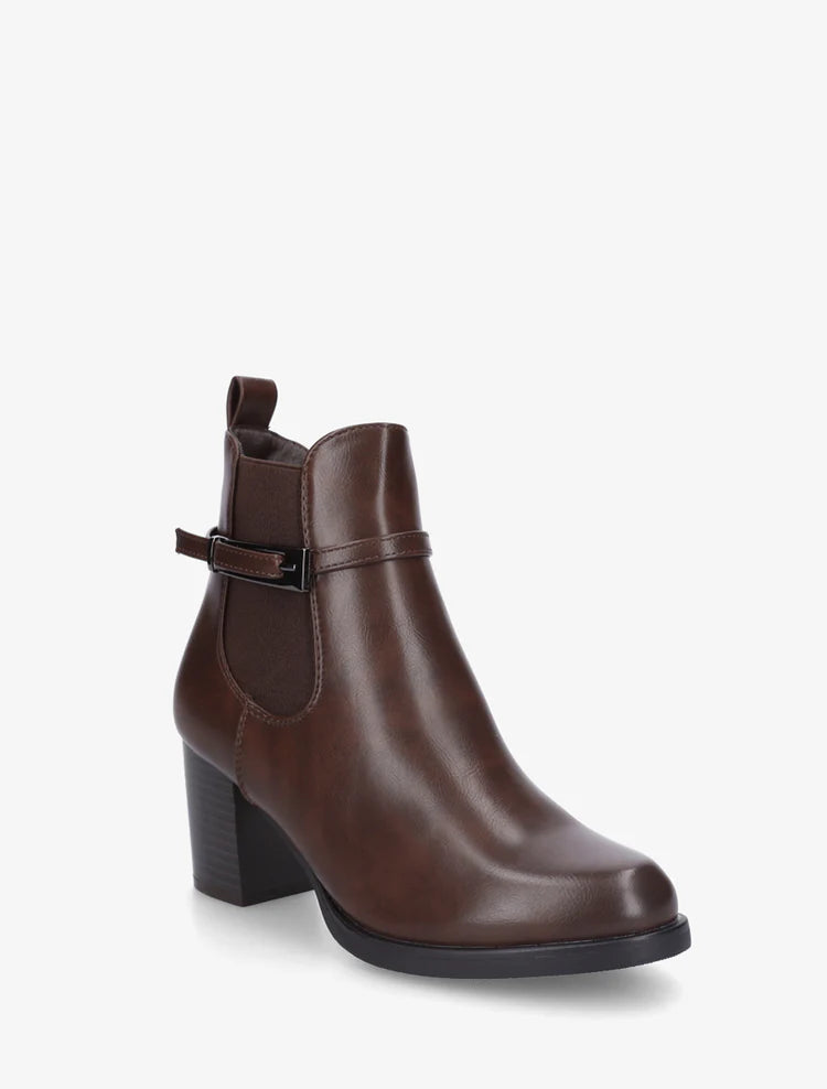 Demi bottes en simili à cheville élastiquée