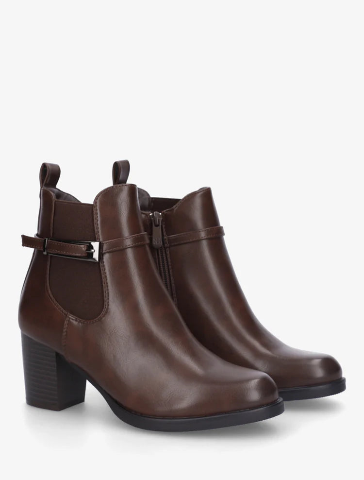 Demi bottes en simili à cheville élastiquée