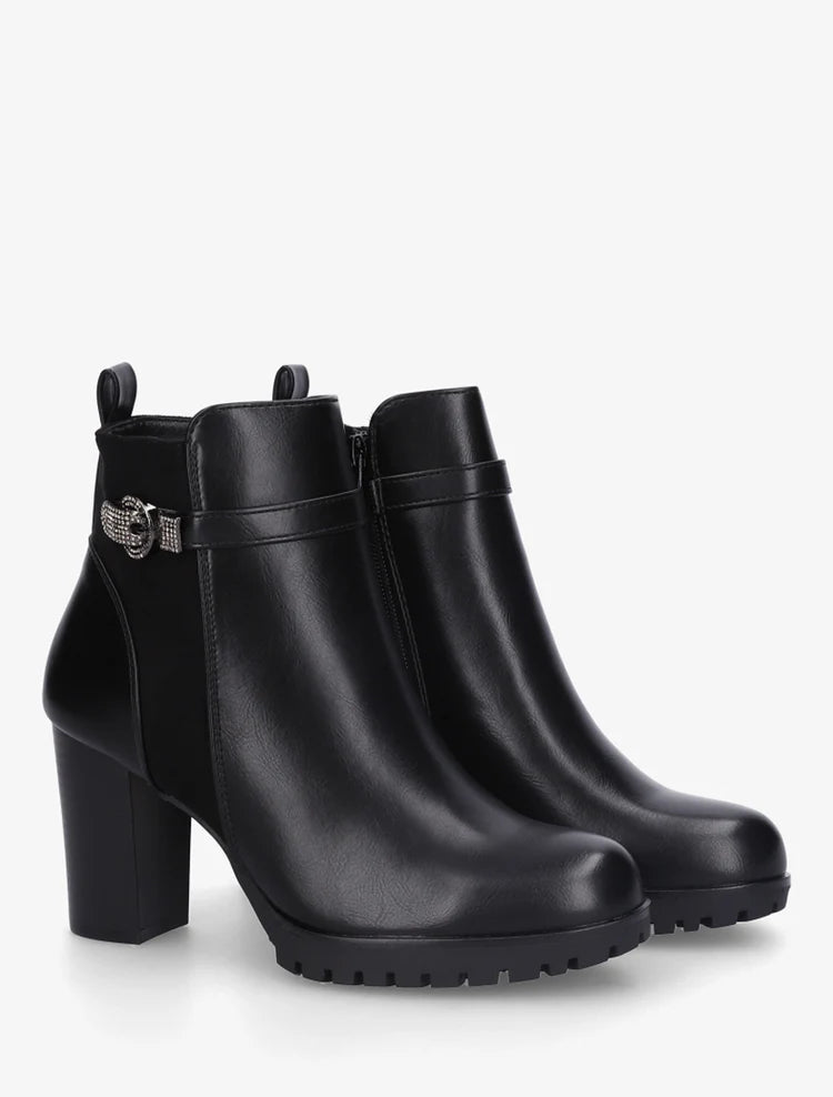 Demi bottes bi-matière à boucle strassée