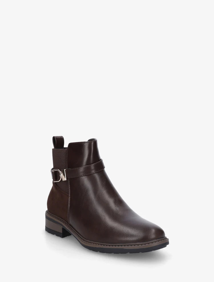 Bottines à boucle bi-matière