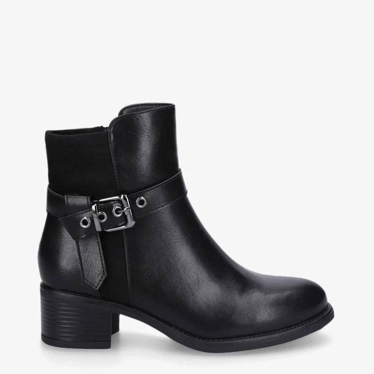 Bottines bimatière à boucle métallique