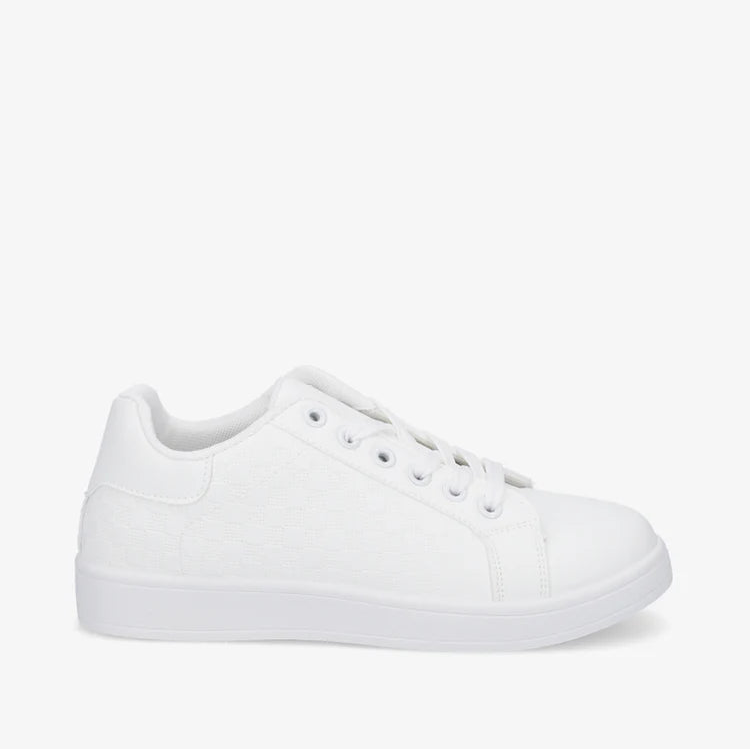 Baskets basses à lacets damier
