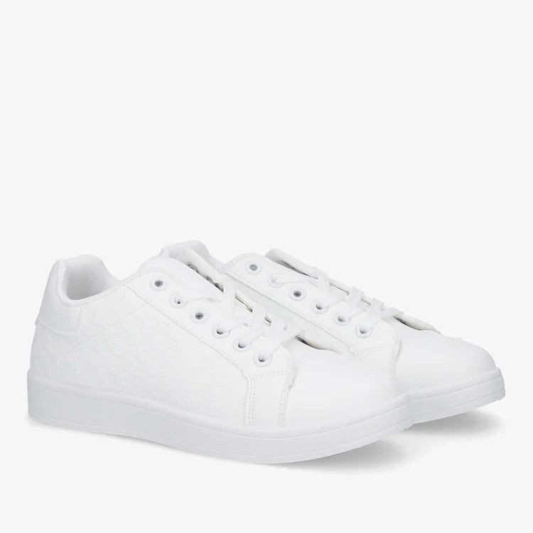 Baskets basses à lacets damier