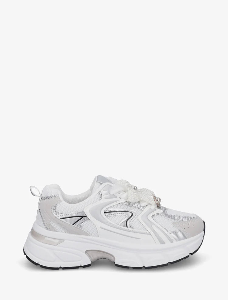 Baskets plateforme bijou fleur perles