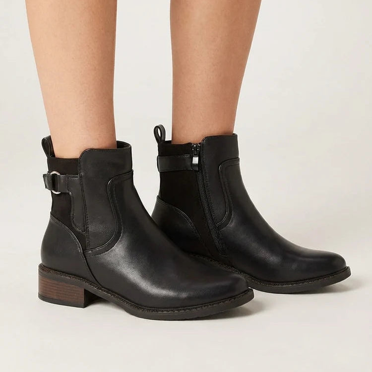 Bottines talon bloc suédine