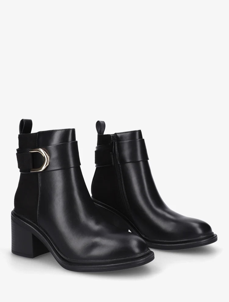 Bottines bimatière à talon bloc