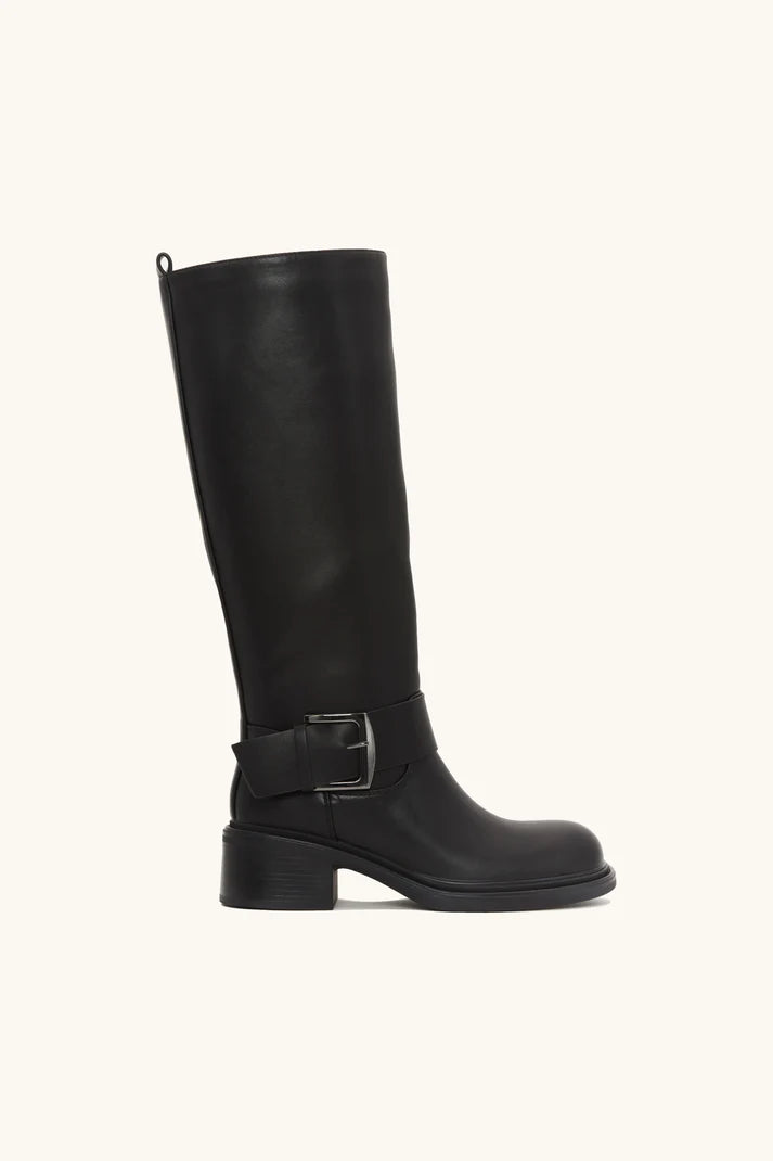 Bottes cavalières noires avec boucle