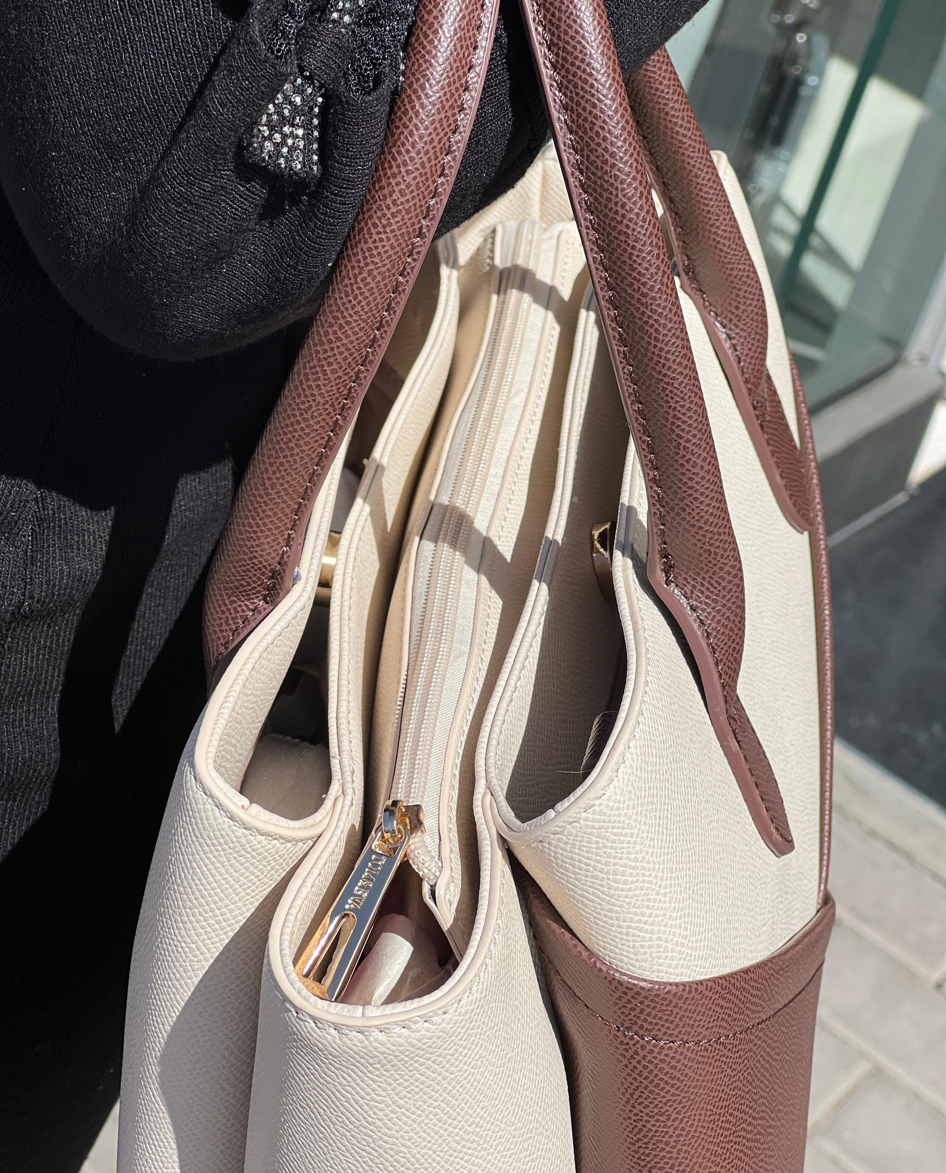 Sac à main chic bicolore