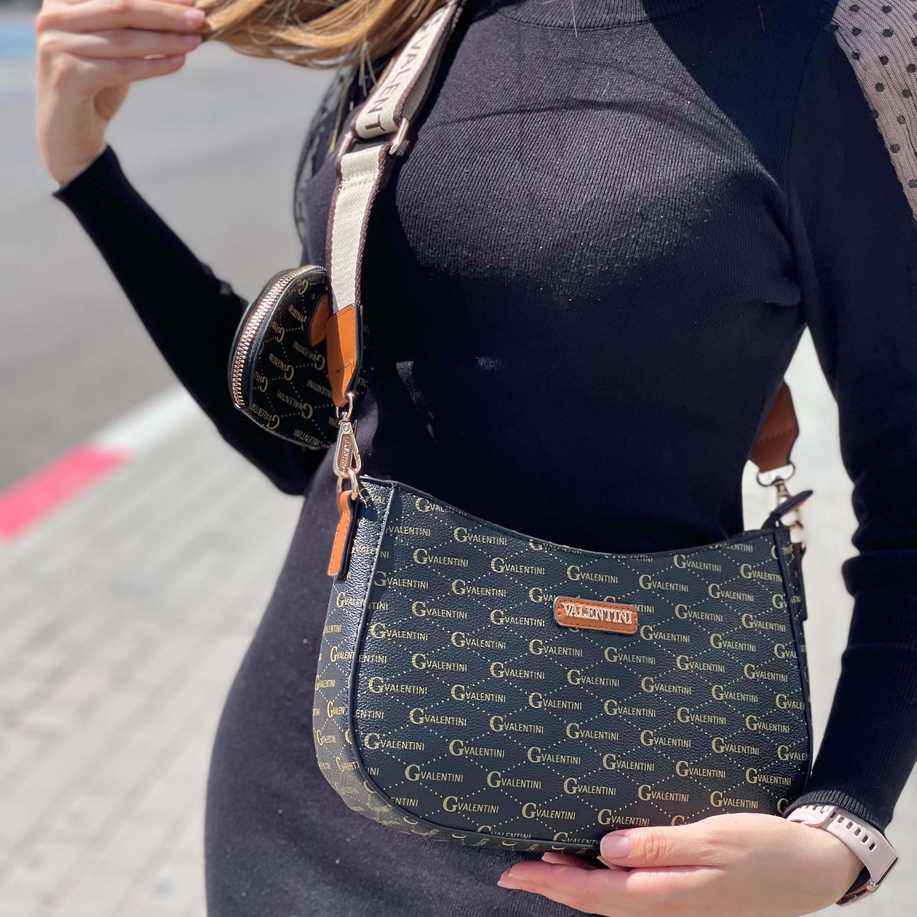 Sac à bandoulière incurvé à motif